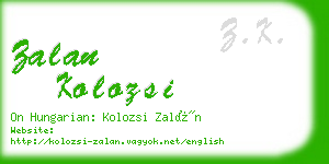 zalan kolozsi business card